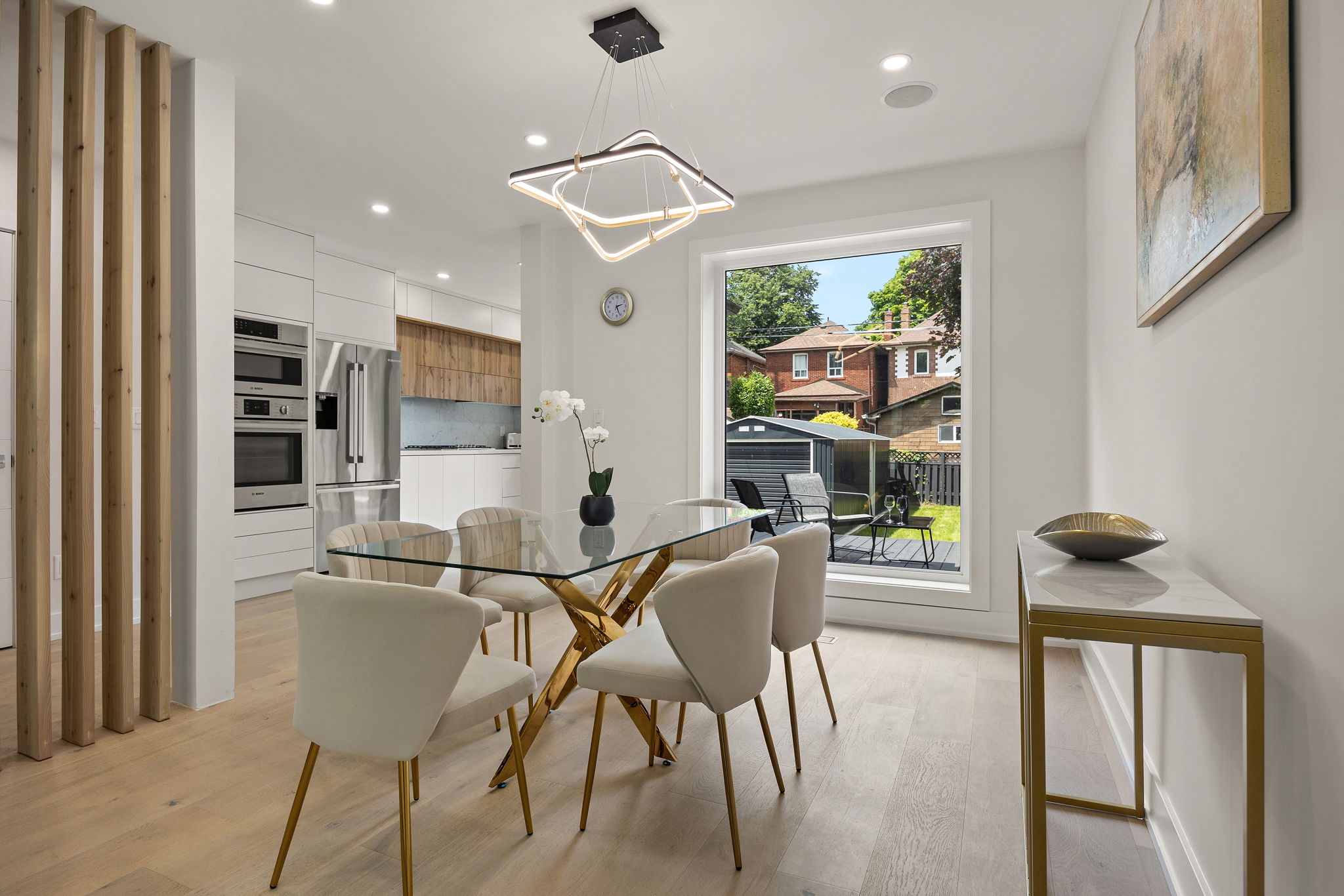 Elegant dining room that seats 6 guests